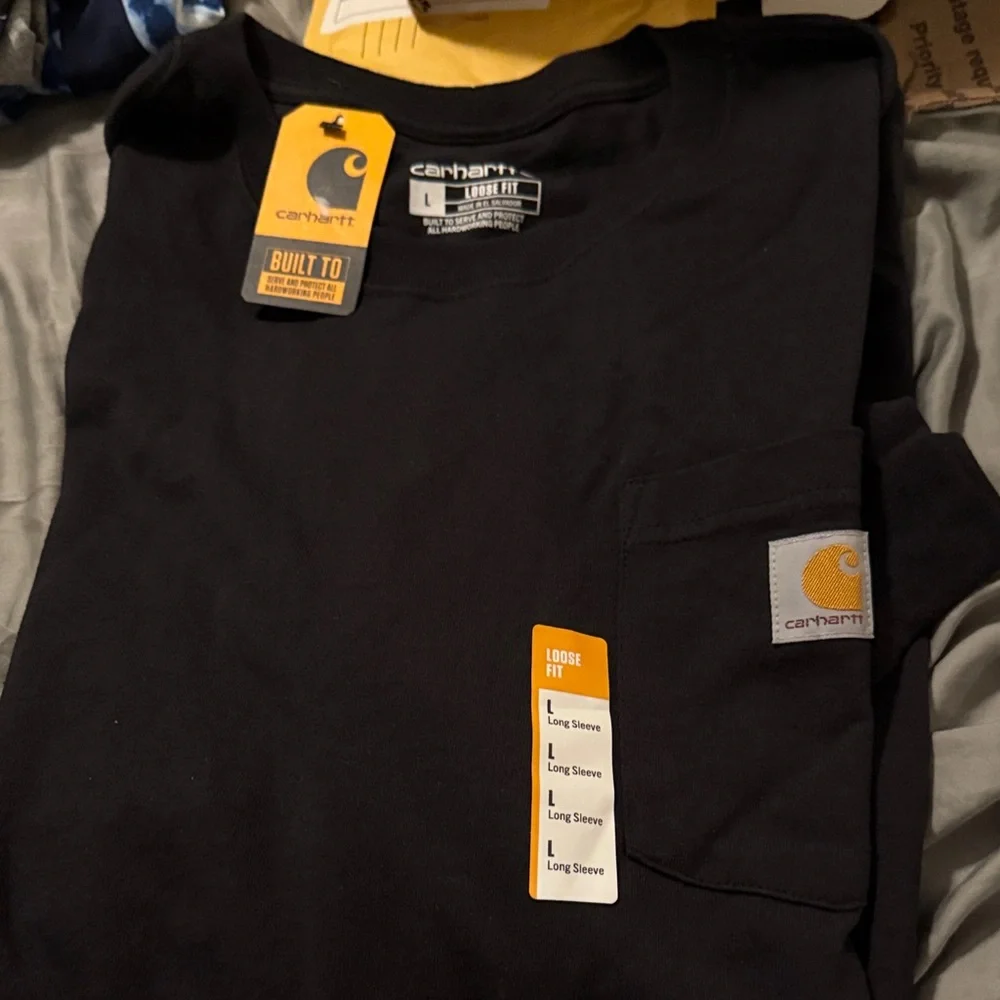 Carhartt Black Loose Fit Long Sleeve Tee - Picture 4 of 5